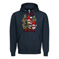 Navy farm truck,merry christmas gnome Zipper Hoodie - JahusDesignShop