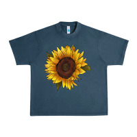 Midnight Navy sunflower Urban Heavy Tee - RanaPortraitStore