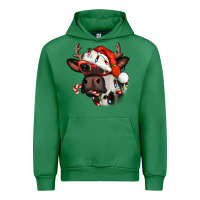 Emerald Christmas cow with antlers Urban Hoodie - Jasminsmagicworld