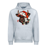 Heather Grey Christmas cow with antlers Urban Hoodie - Jasminsmagicworld