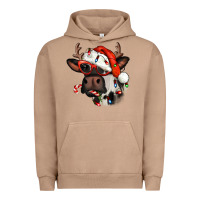 Christmas Cow With Antlers Urban Hoodie | Teevron