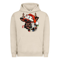 Pigment French Oak Christmas cow with antlers Urban Hoodie - Jasminsmagicworld