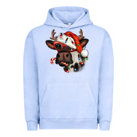 Pigment Grape Ice Christmas cow with antlers Urban Hoodie - Jasminsmagicworld
