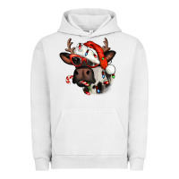 Pigment Lunar Rock Christmas cow with antlers Urban Hoodie - Jasminsmagicworld