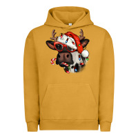 Pigment Peanut Butter Christmas cow with antlers Urban Hoodie - Jasminsmagicworld
