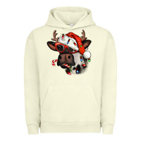 Pigment Pistachio Christmas cow with antlers Urban Hoodie - Jasminsmagicworld