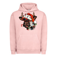 Pigment Salmon Christmas cow with antlers Urban Hoodie - Jasminsmagicworld