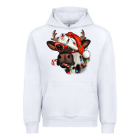 White Christmas cow with antlers Urban Hoodie - Jasminsmagicworld
