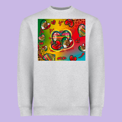 Mexico Hearts Heavyweight Sweatshirt Designed By Zillion Design Studio