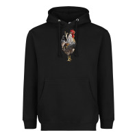 Black cream legbar rooster Heavyweight Hoodie - LillyAllenDesigns