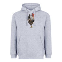 Heather Grey cream legbar rooster Heavyweight Hoodie - LillyAllenDesigns