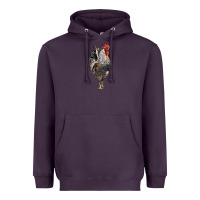 Plum cream legbar rooster Heavyweight Hoodie - LillyAllenDesigns