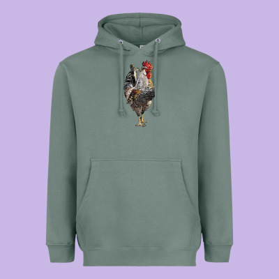 Cream Legbar Rooster Heavyweight Hoodie Designed By Lillyallendesigns