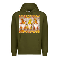 Army Green Thankful Gnomes Premium Hoodie - MaliasSmallBusiness