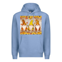 Colony Blue Thankful Gnomes Premium Hoodie - MaliasSmallBusiness
