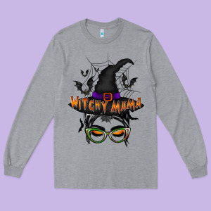 Withcy Mama Long Sleeve Tee Designed By Racoondesign