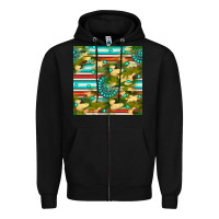 Black camouflage serape gemstone seamless pattern Zipper Hoodie - BundleAndBundleShop