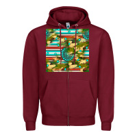 Burgundy camouflage serape gemstone seamless pattern Zipper Hoodie - BundleAndBundleShop