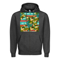 Charcoal Heather camouflage serape gemstone seamless pattern Zipper Hoodie - BundleAndBundleShop