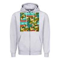 Heather Grey camouflage serape gemstone seamless pattern Zipper Hoodie - BundleAndBundleShop