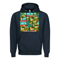 Navy camouflage serape gemstone seamless pattern Zipper Hoodie - BundleAndBundleShop