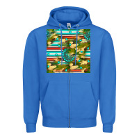 True Royal camouflage serape gemstone seamless pattern Zipper Hoodie - BundleAndBundleShop