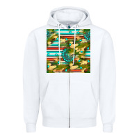 White camouflage serape gemstone seamless pattern Zipper Hoodie - BundleAndBundleShop