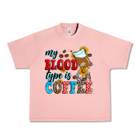 Salmon my blood type is coffee Urban Heavy Tee - Zillion Design Studio