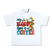 White my blood type is coffee Urban Heavy Tee - Zillion Design Studio