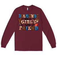 Burgundy diamonds are a girl's best friend Long Sleeve Tee - AdoDesignShop