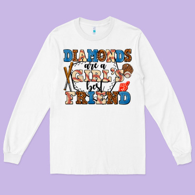 Diamonds Are A Girl's Best Friend Long Sleeve Tee Designed By Adodesignshop
