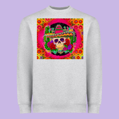 Mexican Skull Heavyweight Sweatshirt Designed By Zillion Design Studio