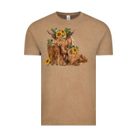 Vintage Coffee highland cow family Vintage Tee - RanaPortraitStore
