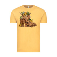 Vintage Mustard highland cow family Vintage Tee - RanaPortraitStore