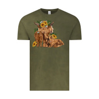 Vintage Olive highland cow family Vintage Tee - RanaPortraitStore
