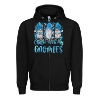 Black chillin' with my gnomies Zipper Hoodie - JahusDesignShop