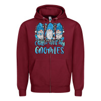 Burgundy chillin' with my gnomies Zipper Hoodie - JahusDesignShop