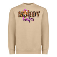 Mushroom moody heifer with leopard tbw Heavyweight Sweatshirt - texasbilliewilder