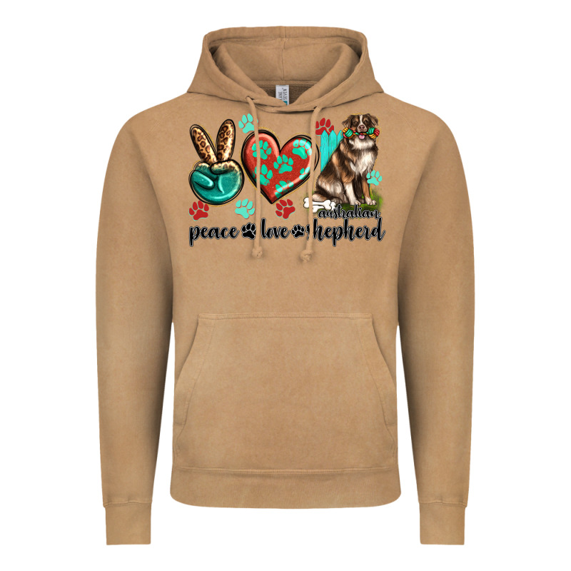 Peace Love Australian Shepherd Vintage Hoodie by texasbilliewilder | Teevron