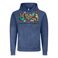 Vintage Denim peace love australian shepherd Vintage Hoodie - texasbilliewilder