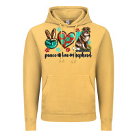Vintage Mustard peace love australian shepherd Vintage Hoodie - texasbilliewilder