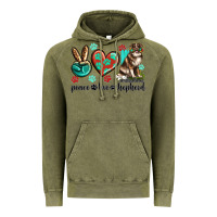 Vintage Olive peace love australian shepherd Vintage Hoodie - texasbilliewilder