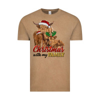 Vintage Coffee christmas with my family highland cow cattle and calves Vintage Tee - RanaPortraitStore