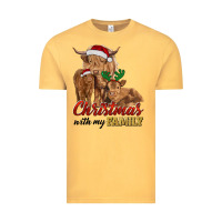 Vintage Mustard christmas with my family highland cow cattle and calves Vintage Tee - RanaPortraitStore