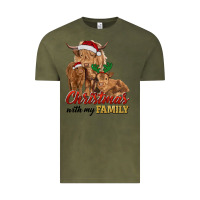 Vintage Olive christmas with my family highland cow cattle and calves Vintage Tee - RanaPortraitStore