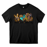 Black peace love duroc pig Heavy Core Tee - LillyAllenDesigns