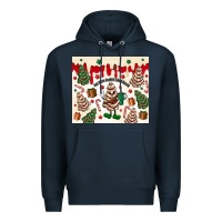 Navy Boojee Christmas cake Premium Hoodie - MaliasSmallBusiness