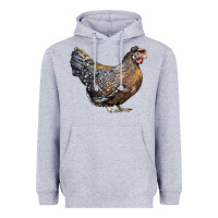 Heather Grey Cream Legbar Chicken Heavyweight Hoodie - LillyAllenDesigns
