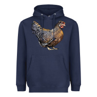 Navy Cream Legbar Chicken Heavyweight Hoodie - LillyAllenDesigns