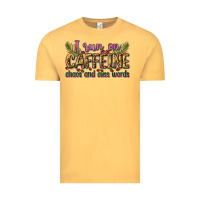 Vintage Mustard i run on caffeine chaos and cuss words Vintage Tee - Zillion Design Studio